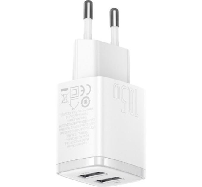 Зарядний пристрій Baseus Compact Charger 2U White (CCXJ010202)