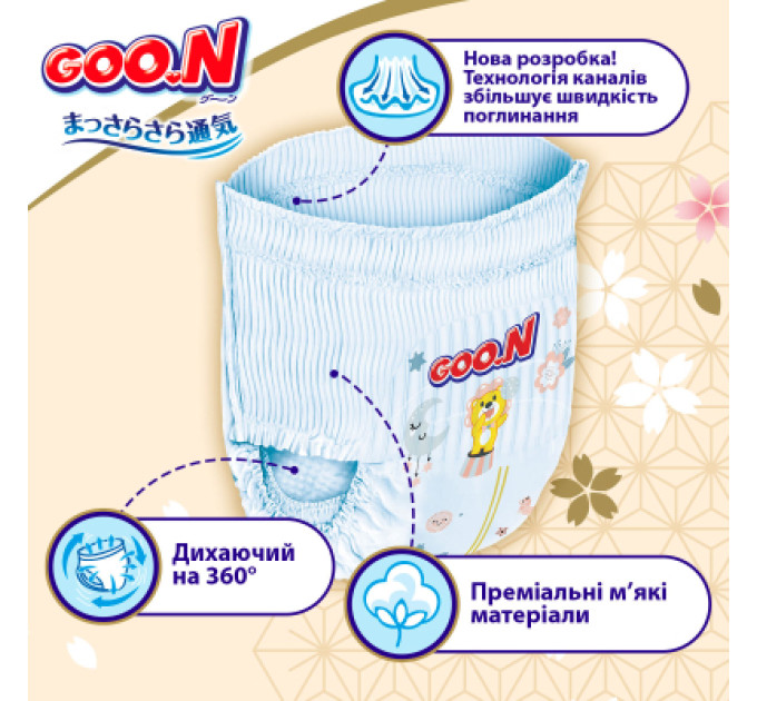 Підгузки GOO.N Premium Soft Трусики 12-17 кг Розмір 5 XL 36 шт (F1010101-158)