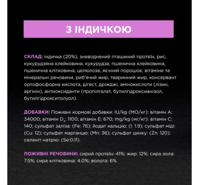 Сухий корм для кішок Purina Pro Plan Sterilised Adult 1+ Renal Plus Для дорослих стерилізованих З індичкою 1.5 кг (7613033566592)