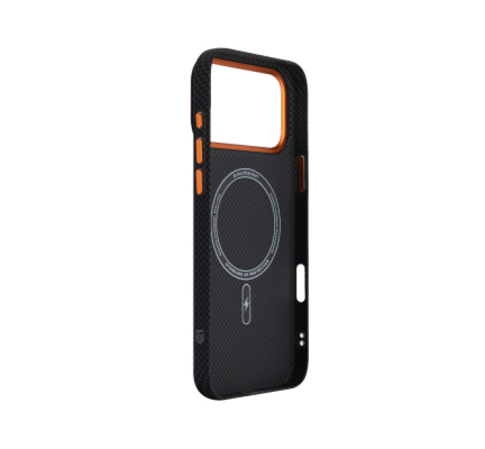 Чохол до мобільного телефона Armorstandart LikeCarbon2 SE MagCase Apple iPhone 17 Pro Max Kevlar Black Orange (ARM89165)