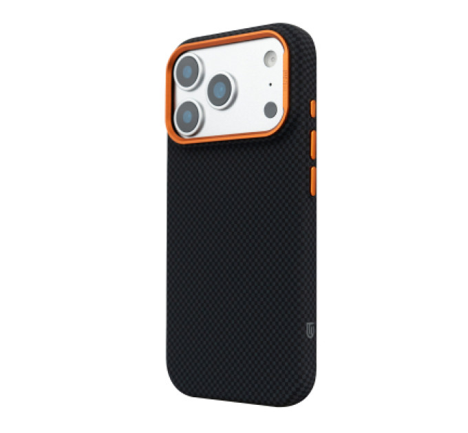 Чохол до мобільного телефона Armorstandart LikeCarbon2 SE MagCase Apple iPhone 17 Pro Max Kevlar Black Orange (ARM89165)