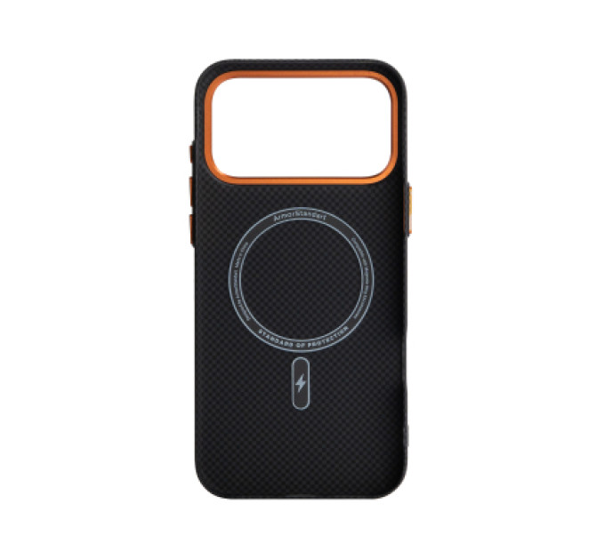 Чохол до мобільного телефона Armorstandart LikeCarbon2 SE MagCase Apple iPhone 17 Pro Max Kevlar Black Orange (ARM89165)