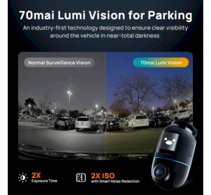 Відеореєстратор Xiaomi 70mai Dash Cam X800-2 Omni 128GB Black +RC14 Rear Camera Set (1152147)