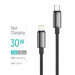 Дата кабель USB-C to Lightning 2.0m PD30W zinc alloy braided black ColorWay (CW-CBPDCL099-BK)