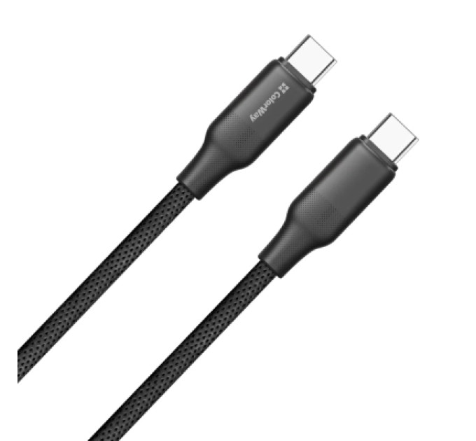 Дата кабель USB-C to USB-C 1.0m 3A 60W TPE embossed black ColorWay (CW-CBPDCC101-BK)