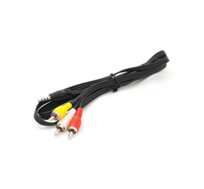 Кабель мультимедійний 3.5mm M to 3xRCA M 1.0m AV black Voltronic (YT-3.5(M)/3хRCA(M)-1.0CCA)