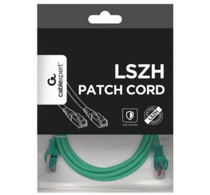 Cablexpert Патч-корд 1м S/FTP Cat 6A CU LSZH green Cablexpert (PP6A-LSZHCU-G-1M)