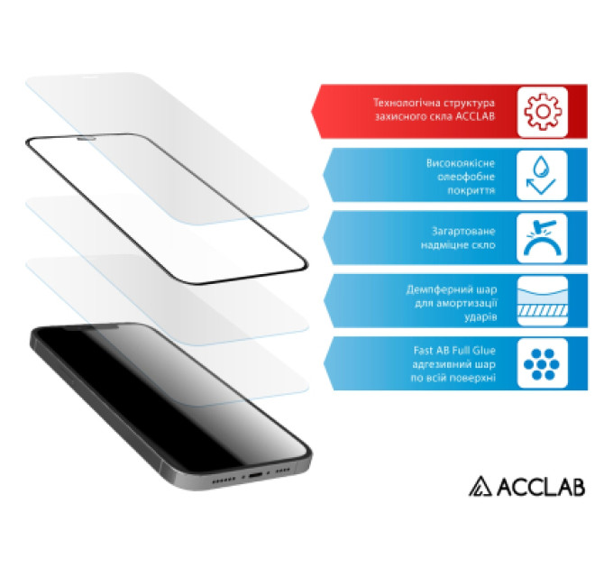 ACCLAB Скло захисне ACCLAB Full Glue Oppo A3 5G Black (1283126598876)