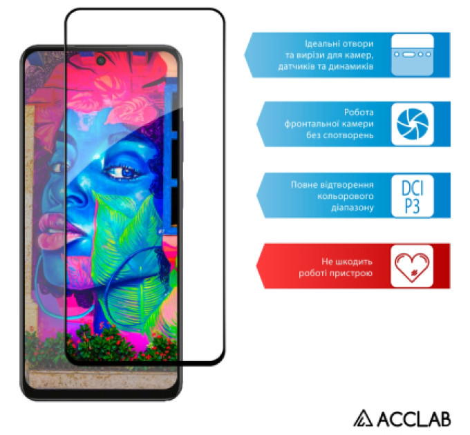 ACCLAB Скло захисне ACCLAB Full Glue Oppo A3 5G Black (1283126598876)