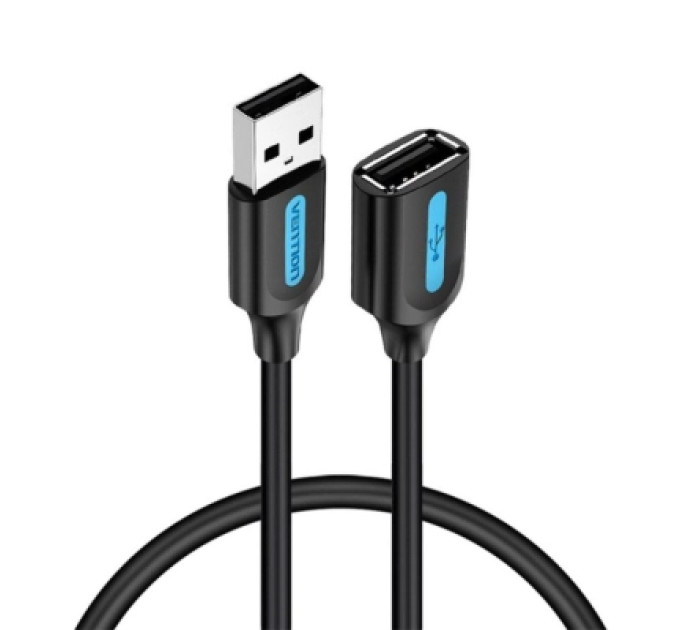 Дата кабель USB 2.0 AM/AF 2.0m black Vention (CBIBH)
