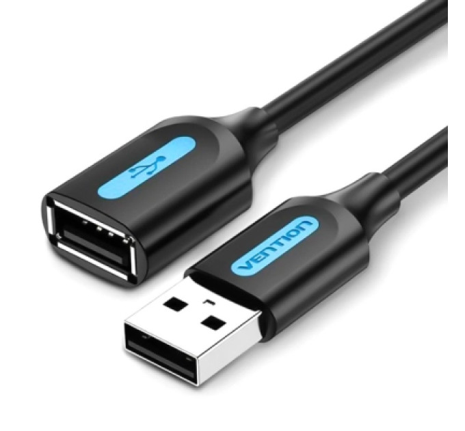 Дата кабель USB 2.0 AM/AF 2.0m black Vention (CBIBH)