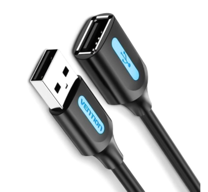 Дата кабель USB 2.0 AM/AF 2.0m black Vention (CBIBH)