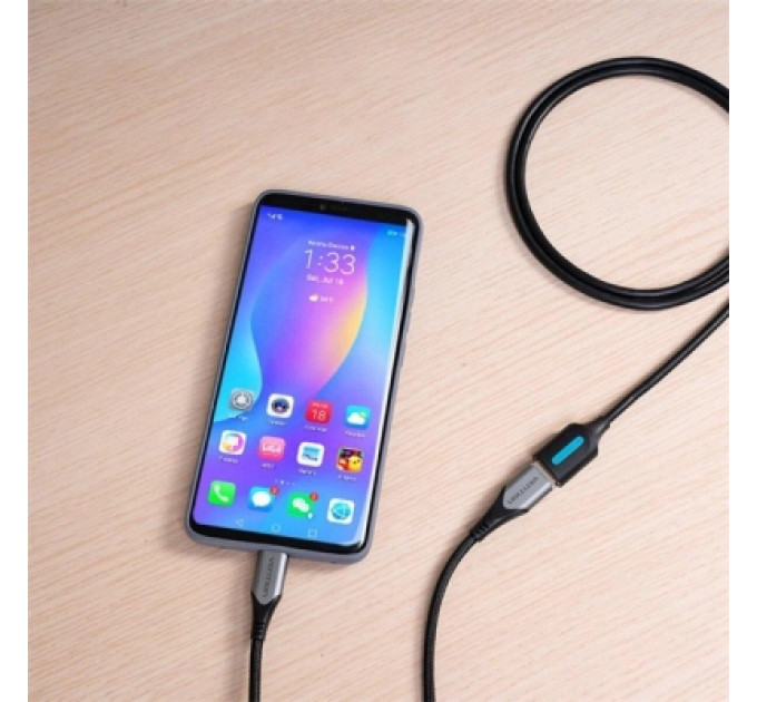 Дата кабель USB 2.0 AM/AF 2.0m black Vention (CBIBH)