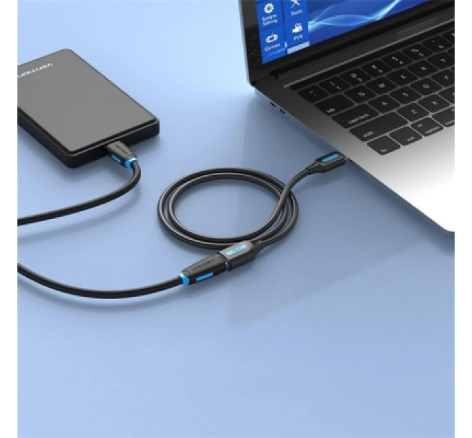 Дата кабель USB 2.0 AM/AF 2.0m black Vention (CBIBH)