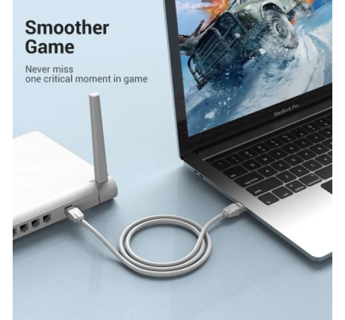Патч-корд Cat.6 UTP Patch Cable 2M Gray VENTION (IBEHH)