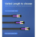 Патч-корд Flat Cat.7 Patch Cable 0.5M Black VENTION (ICABD)