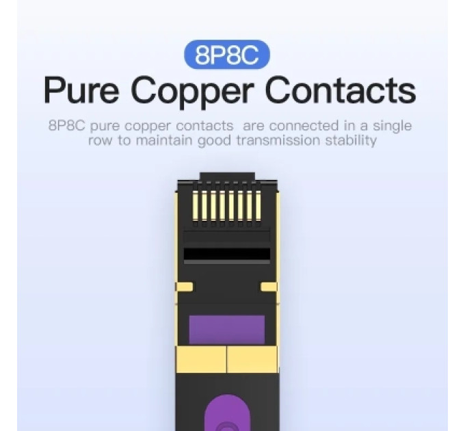 Патч-корд Flat Cat.7 Patch Cable 1M Black VENTION (ICABF)