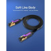 Патч-корд Flat Cat.7 Patch Cable 1M Black VENTION (ICABF)