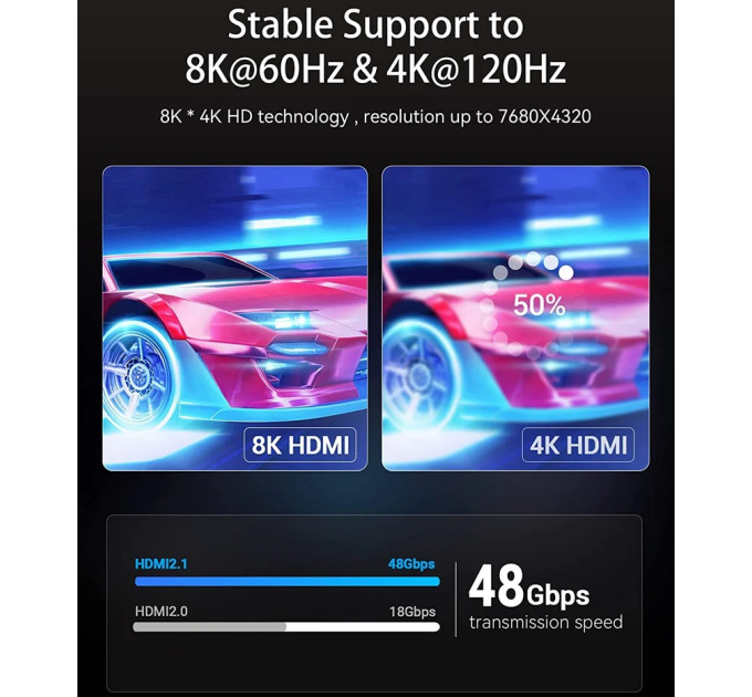 Vention Кабель мультимедійний HDMI Male to Male 8K HD Cable 10M Black VENTION (AANBL)