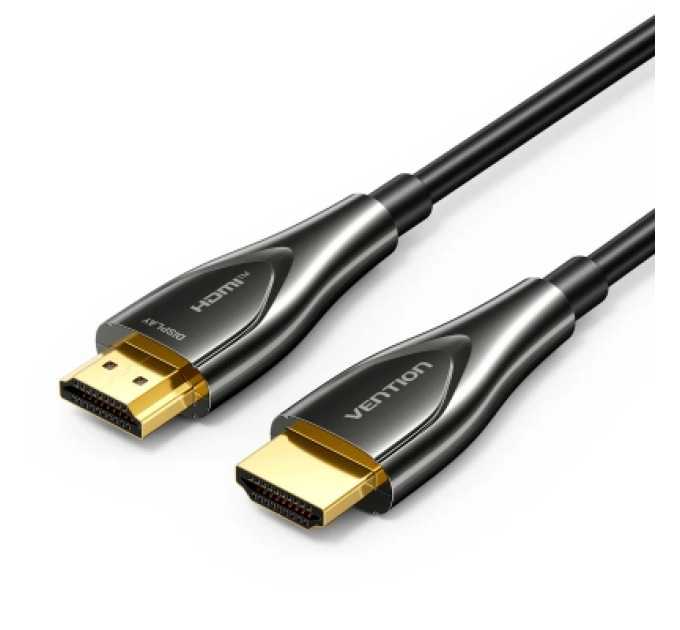 Кабель мультимедійний 4K Fiber Optic HDMI Male to Male Cable 20M Black Zinc Alloy Type VENTION (ALSBQ)