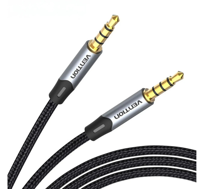 Vention Кабель мультимедійний TRRS 3.5MM Male to Male Aux Cable 1M Gray VENTION (BAQHF)