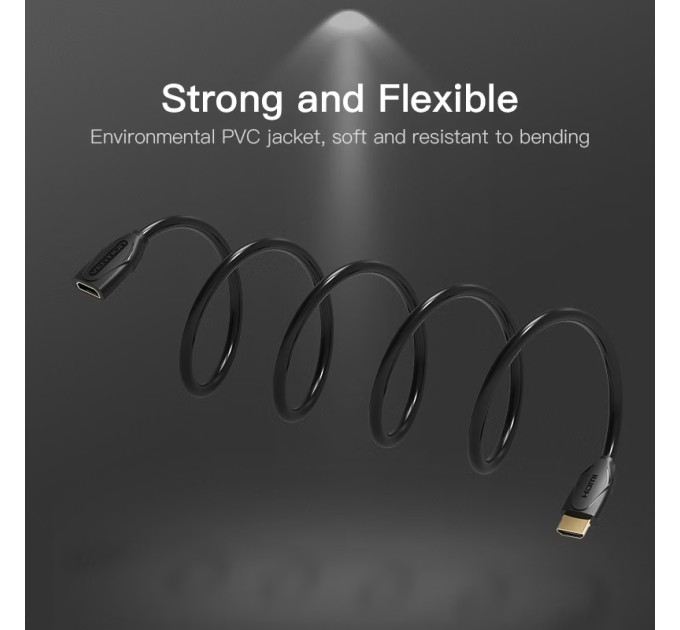 Vention Кабель мультимедійний HDMI Extension Cable 1M Black VENTION (VAA-B06-B100)