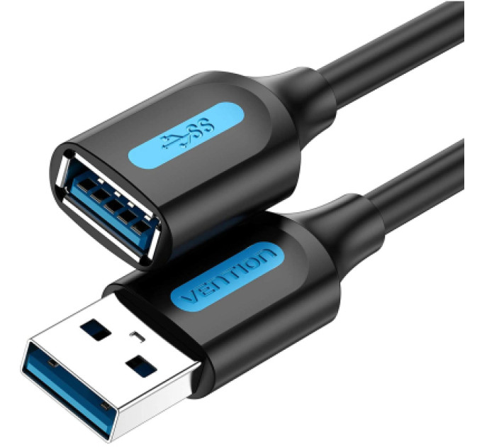 Vention Дата кабель USB 3.0 A Male to A Female Extension Cable 0.5M black PVC Type VENTION (CBHBD)