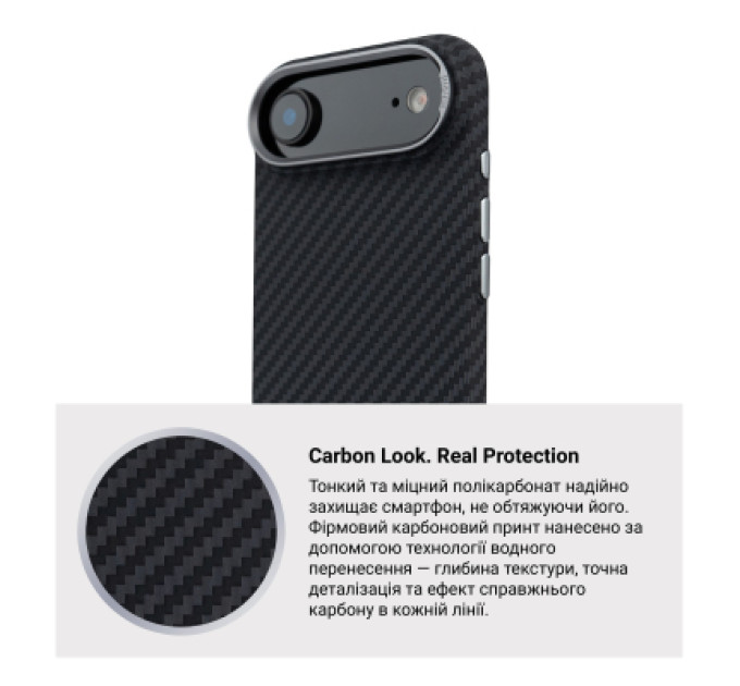 Чохол до мобільного телефона Armorstandart LikeCarbon2 MagCase Apple iPhone 17 Air Carbon Black (ARM86260)