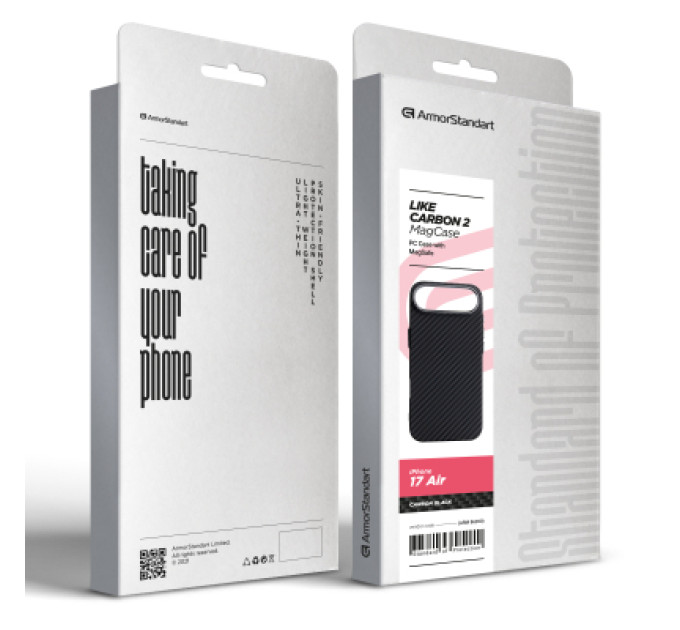 Чохол до мобільного телефона Armorstandart LikeCarbon2 MagCase Apple iPhone 17 Air Carbon Black (ARM86260)
