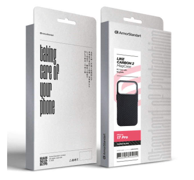 Чохол до мобільного телефона Armorstandart LikeCarbon2 MagCase Apple iPhone 17 Pro Carbon Black (ARM86258)