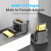 Vention Перехідник HDMI F to HDMI M 270° 4K 60Hz PVC Vention (AINB0)
