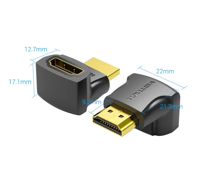 Vention Перехідник HDMI F to HDMI M 270° 4K 60Hz PVC Vention (AINB0)