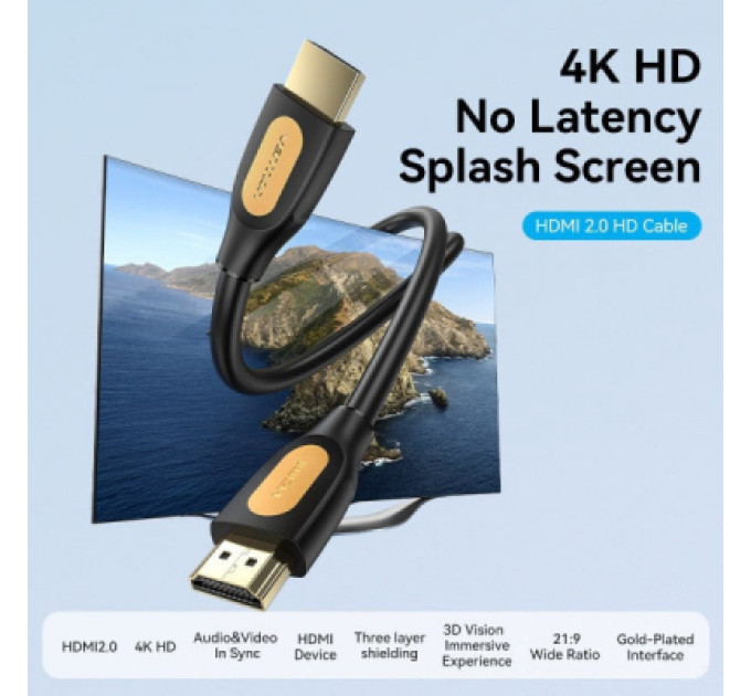 Кабель мультимедійний HDMI M to HDMI M 3.0m V2.0 4K60Hz PVC black Vention (ALIBI)