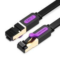 Патч-корд Flat Cat.7 Patch Cable 15M Black Vention (ICABN)