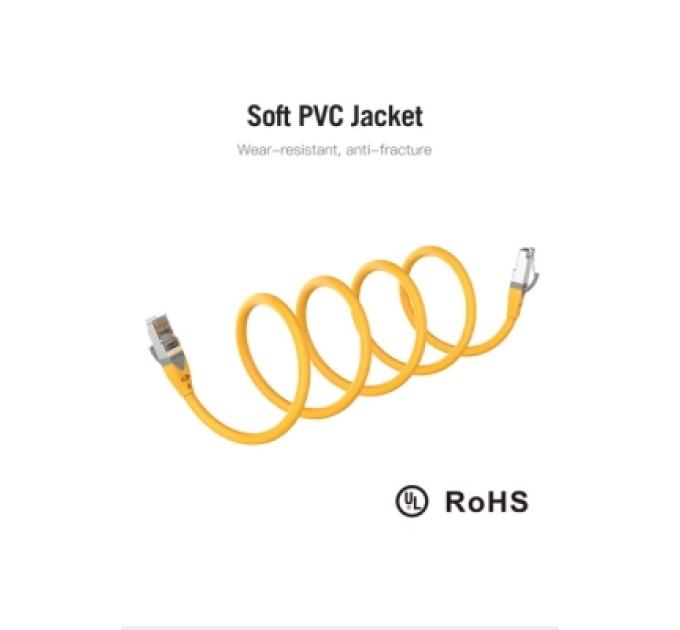 Патч-корд Cat.6A SFTP Patch Cable 1M Yellow Vention (IBHYF)