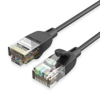 Патч-корд Cat.6A UTP Patch Cable 0.5M Black Slim Type Vention (IBIBD)