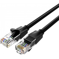 Патч-корд Flat Cat.6 UTP Patch Cable 1.5M Black Vention (IBJBG)