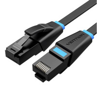 Патч-корд Flat Cat.6 UTP Patch Cable 3M Black Vention (IBJBI)