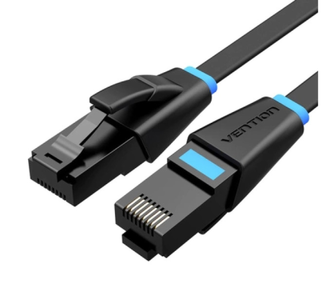Патч-корд Flat Cat.6 UTP Patch Cable 3M Black Vention (IBJBI)
