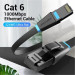 Патч-корд Flat Cat.6 UTP Patch Cable 10M Black Vention (IBJBL)