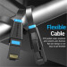 Патч-корд Flat Cat.6 UTP Patch Cable 10M Black Vention (IBJBL)