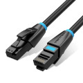 Патч-корд Flat Cat.6 UTP Patch Cable 10M Black Vention (IBJBL)