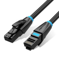 Патч-корд Flat Cat.6 UTP Patch Cable 10M Black Vention (IBJBL)