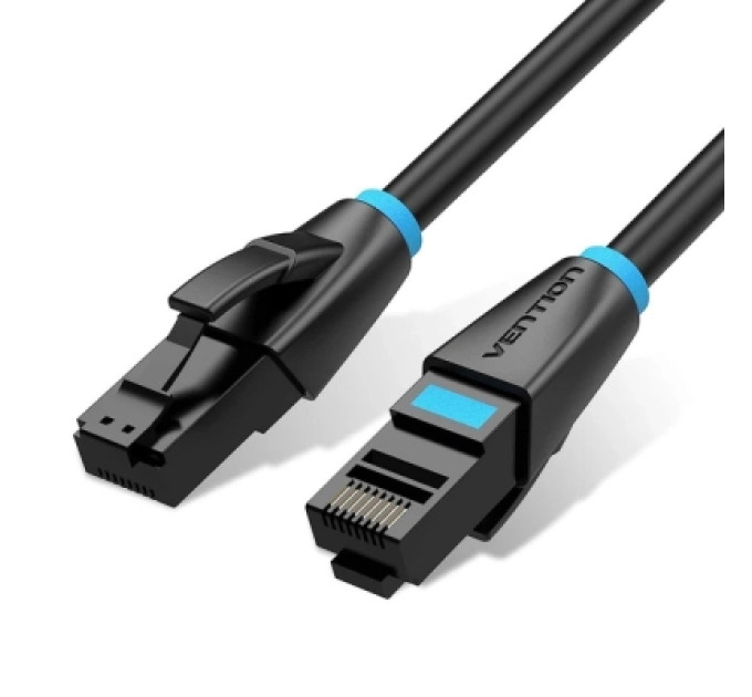 Патч-корд Flat Cat.6 UTP Patch Cable 10M Black Vention (IBJBL)