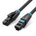 Патч-корд Flat Cat.6 UTP Patch Cable 10M Black Vention (IBJBL)