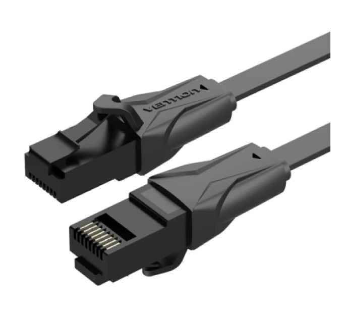 Патч-корд Flat Cat.6 UTP Patch Cable 3M Black Vention (IBABI)