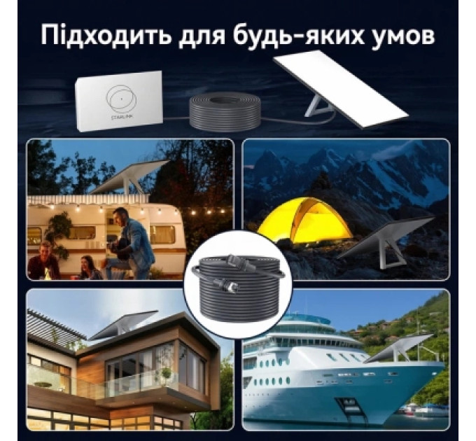 Патч-корд Starlink Generation 3 Ethernet Patch Cable 20M Gray Vention (IACHQ)