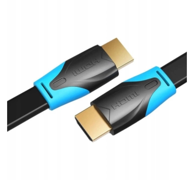 Кабель мультимедійний Flat HDMI Cable 2M Black Vention (VAA-B02-L200)