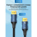 Кабель мультимедійний Cotton Braided DP Male to Male HD Cable 8K 2M Blue Aluminum Alloy Type Vention (HCELH)
