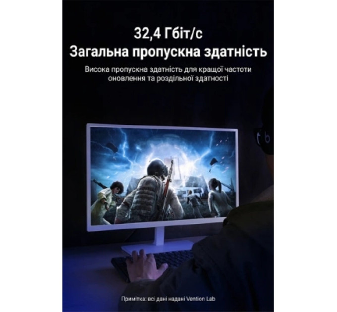 Кабель мультимедійний Cotton Braided DP Male to Male HD Cable 8K 3M Blue Aluminum Alloy Type Vention (HCELI)